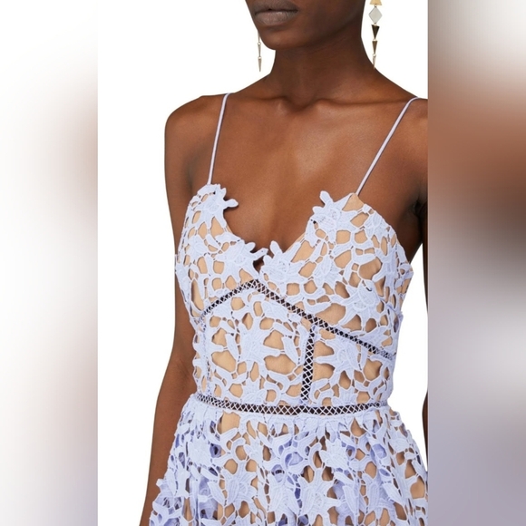 Self-Portrait Azalea Lace Dress in Baby Blue Size 0 - Picture 13 of 13